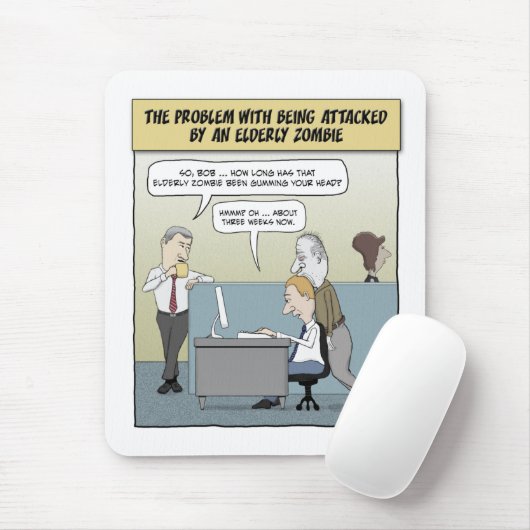Funny mousepad: Ouderen Zombie Muismat (Met muis)