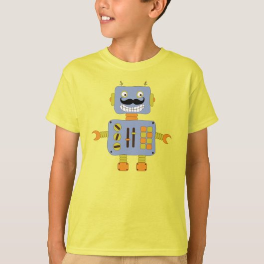 Funny Moustache Robot T-shirt (Voorkant)
