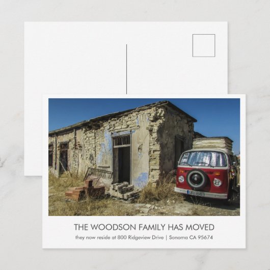 Funny Moving Announcement Briefkaart (Voorkant / Achterkant)