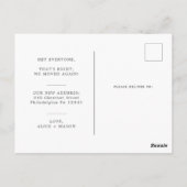 Funny Moving Announcement Briefkaart met foto (Achterkant)