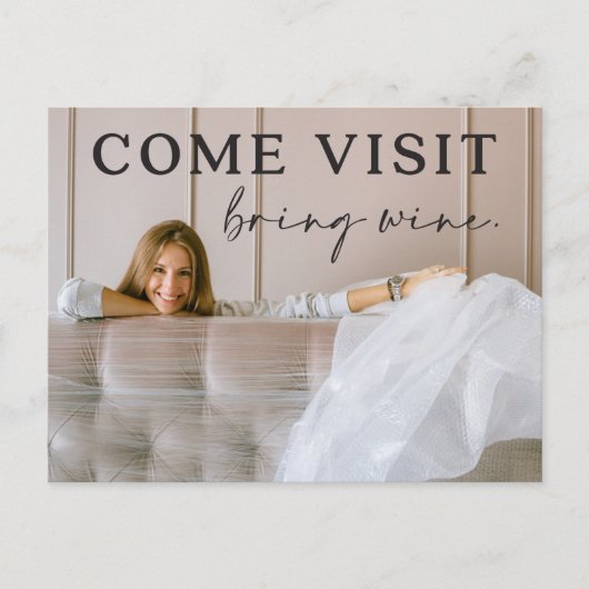 Funny Moving Announcement Briefkaart met foto (Voorkant)