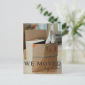 Funny Moving Announcement Briefkaart met foto (Staand voorkant)