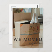Funny Moving Announcement Briefkaart met foto (Voorkant / Achterkant)