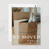 Funny Moving Announcement Briefkaart met foto (Voorkant / Achterkant)