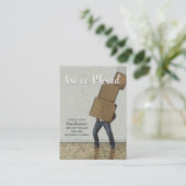 Funny Moving Announcement We hebben ons verplaatst Informatiekaartje (Staand voorkant)