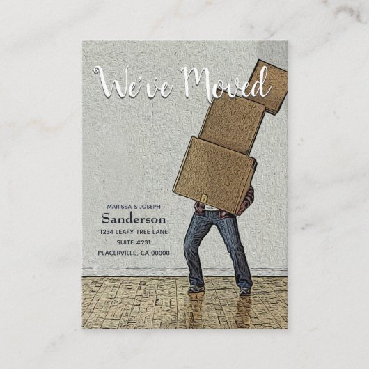 Funny Moving Announcement We hebben ons verplaatst Informatiekaartje (Voorkant)
