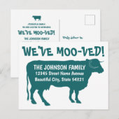 Funny Moving Koe Nieuw adres We hebben het groene. Aankondigingskaart (Voorkant / Achterkant)