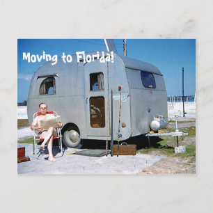 Funny Moving to Florida trailer change of address Aankondigingskaart