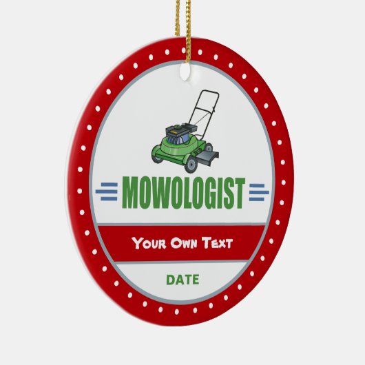 Funny Mowing Grass Lawn Care Keramisch Ornament (Rechts)