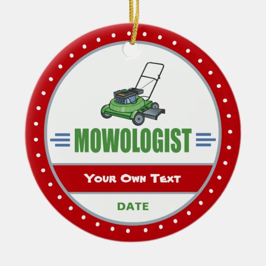 Funny Mowing Grass Lawn Care Keramisch Ornament (Voorkant)