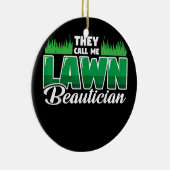 Funny Mowing Lawn Beer Dad Landscaping Lawn Keramisch Ornament (Rechts)