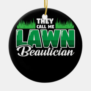 Funny Mowing Lawn Beer Dad Landscaping Lawn Keramisch Ornament