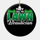 Funny Mowing Lawn Beer Dad Landscaping Lawn Keramisch Ornament (Achterkant)