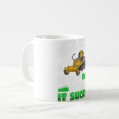 Funny Mowing Lawn Beer Dad Landscaping Mowed Koffiemok (Voorkant links)