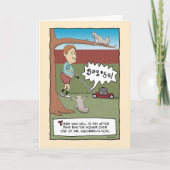 Funny Mowing the Squirrel's Nuts Birthday Kaart (Voorkant)
