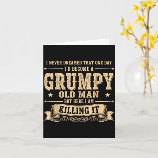 Funny Mpy Old Man Kaart (Gele Bloem)