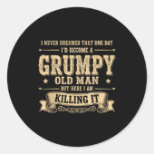 Funny Mpy Old Man  Ronde Sticker (Voorkant)