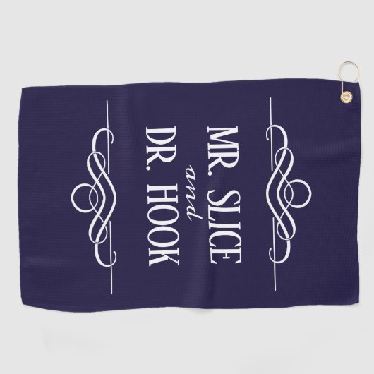 Funny Mr Slice en Dr. Hook Golfhanddoek (Horizontaal)