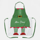 Funny Mrs Claus-kerstgroen en Red Custom Schort (Voorkant)