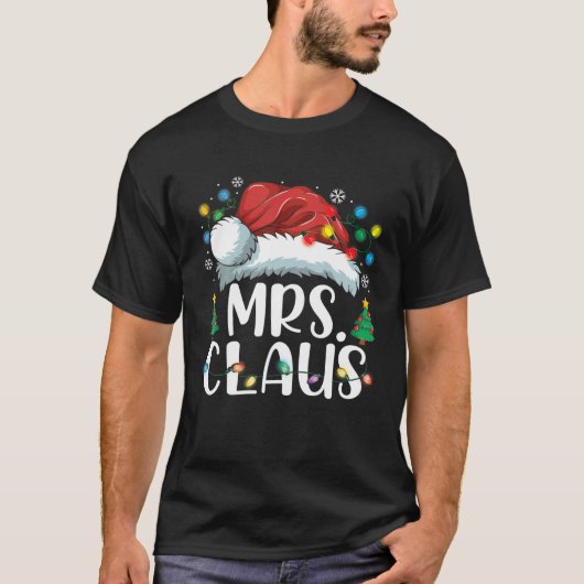 Funny Mrs Claus Santa Hat met Kerstmis. T-shirt (Voorkant)