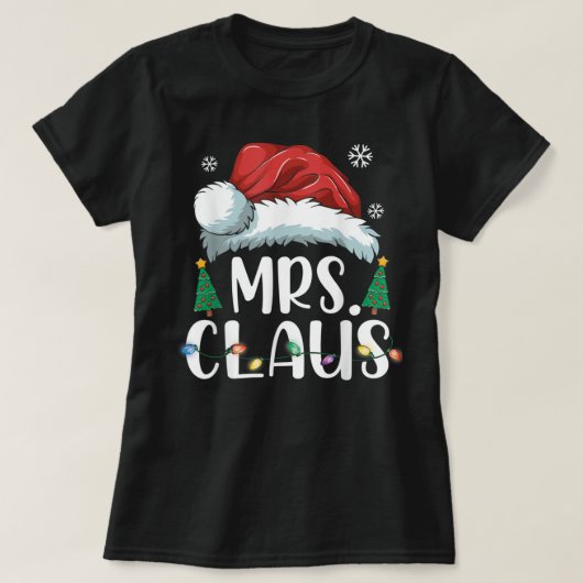 Funny Mrs Claus Santa Kerstman Matching Couple P T-shirt (Design voorkant)
