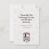 Funny Mrs. & Mr. newlywed bedankt Briefkaart (Achterkant)