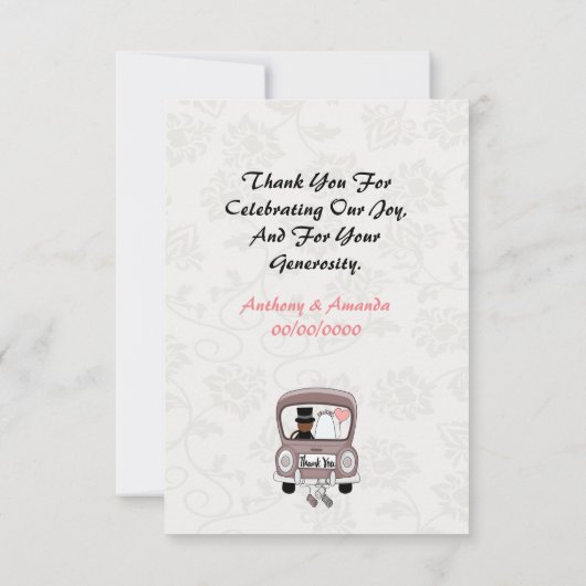 Funny Mrs. & Mr. newlywed bedankt Briefkaart (Achterkant)