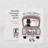 Funny Mrs. & Mr. newlywed bedankt Briefkaart (Voorkant / Achterkant)