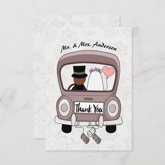 Funny Mrs. & Mr. newlywed bedankt Briefkaart (Voorkant / Achterkant)