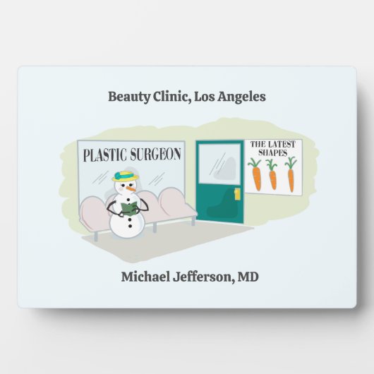 Funny Ms Frosty bij plastisch chirurg cartoon Fotoplaat (voorkant)