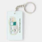 Funny Ms Frosty bij plastisch chirurg cartoon Sleutelhanger (achterkant)