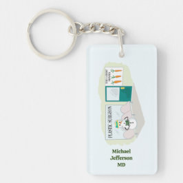 Funny Ms Frosty bij plastisch chirurg cartoon Sleutelhanger