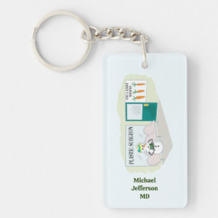 Funny Ms Frosty bij plastisch chirurg cartoon Sleutelhanger