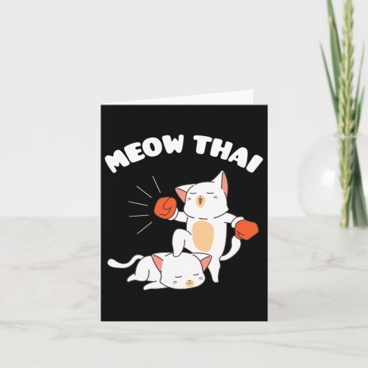 Funny Muay Thai Cats Thai Boxing Fighter Gift Kaart (Voorkant)
