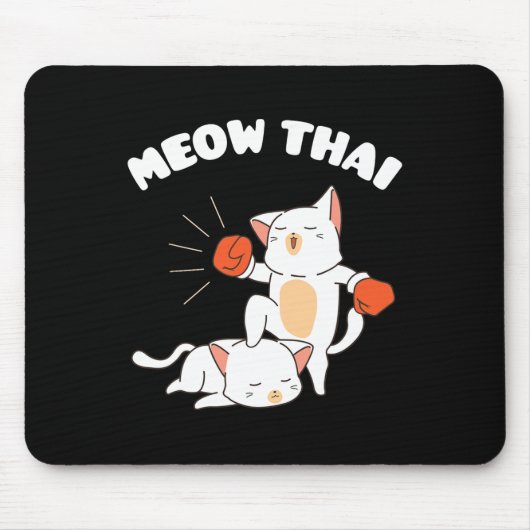 Funny Muay Thai Cats Thai Boxing Fighter Gift Muismat (Voorkant)