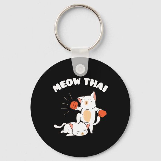 Funny Muay Thai Cats Thai Boxing Fighter Gift Sleutelhanger (Voorkant)