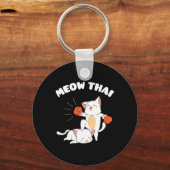 Funny Muay Thai Cats Thai Boxing Fighter Gift Sleutelhanger (Voorkant)