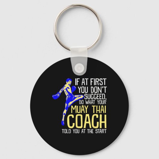 Funny Muay Thai Coach Boxing Design Sleutelhanger (Voorkant)