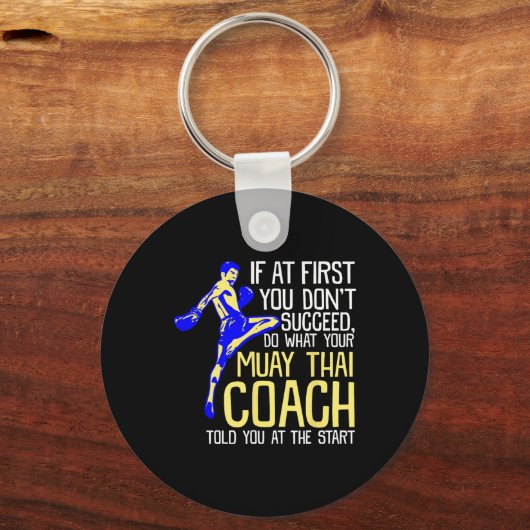 Funny Muay Thai Coach Boxing Design Sleutelhanger (Voorkant)