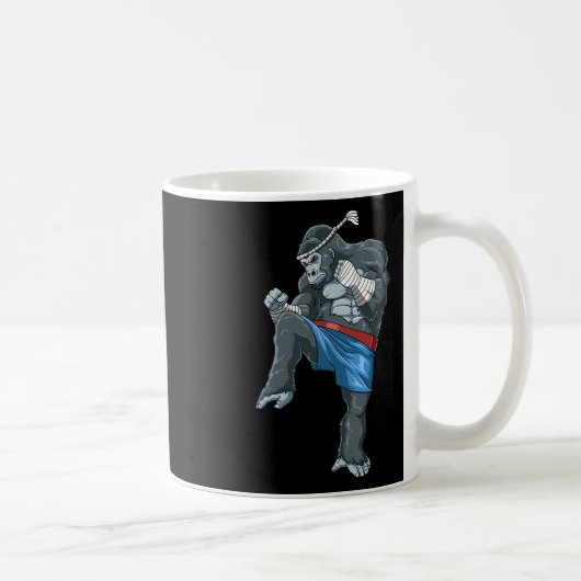 Funny Muay Thai Gorilla - Thai Boxing Koffiemok (Rechts)