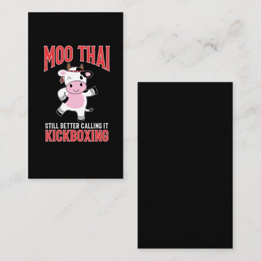 Funny Muay Thai Martial Arts Cow Kickboxing Visitekaartje (Voorkant / Achterkant)