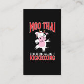 Funny Muay Thai Martial Arts Cow Kickboxing Visitekaartje (Voorkant)