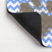 Funny Muddy Paw Print op Blue Chevron Muismat (Hoek)