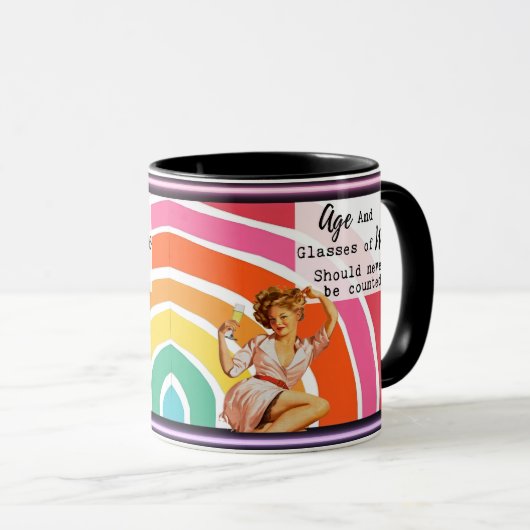 Funny Mug Coffee Best Friend Gift "Age/WIne" Mok (Voorkant rechts)