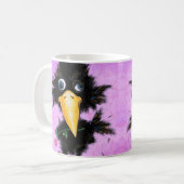 Funny Mug Crow met Roos Koffiemok (Voorkant links)
