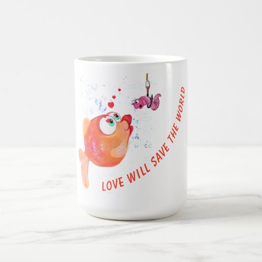 Funny Mug Fish and Worm - Love Koffiemok (Center)