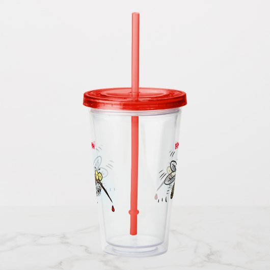 Funny mug insect cartoon illustratie acryl drinkbeker (Rechts)