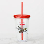 Funny mug insect cartoon illustratie acryl drinkbeker (Voorkant)