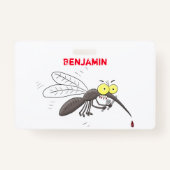 Funny mug insect cartoon illustratie badge (Achterkant)