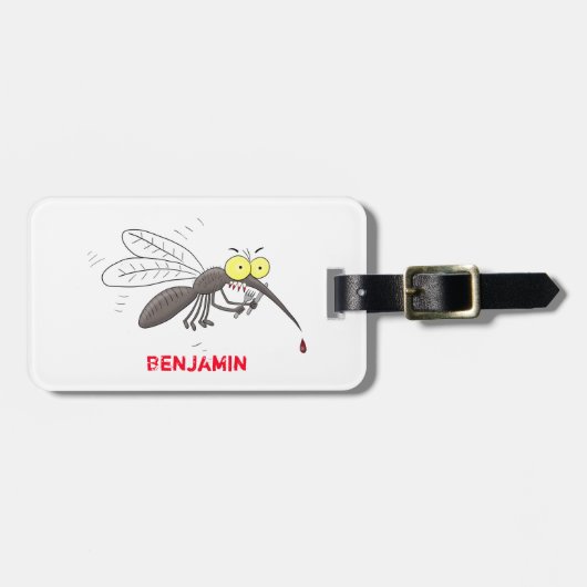 Funny mug insect cartoon illustratie bagagelabel (Voorkant horizontaal)